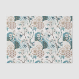 Papel De Seda Padrão Floral Tradicional de Bambu Japonês