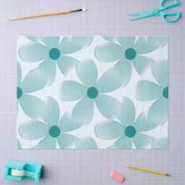 Papel De Seda Padrão floral verde.