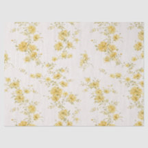 Padrão Floral Vintage Amarelo Dourado Delicado
