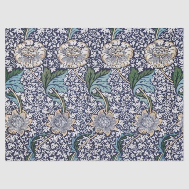 Papel De Seda Padrão Floral - William Morris (Frente )