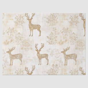 Papel De Seda Padrão Florestal Floral e Corça Vintage (4)