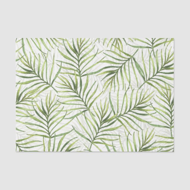 Papel De Seda Padrão Folha Verde 15 (Frente )