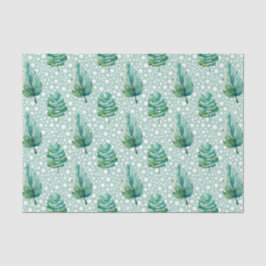 Papel De Seda Padrão Folha Verde 19