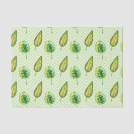 Papel De Seda Padrão Folha Verde 22