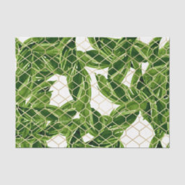 Papel De Seda Padrão Folha Verde 3
