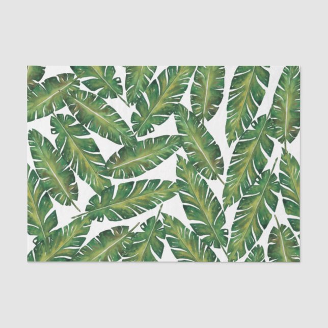 Papel De Seda Padrão Folha Verde 4 (Frente )