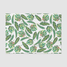Papel De Seda Padrão Folha Verde 5 Folhas de Palmeira
