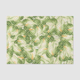Papel De Seda Padrão Folha Verde 6