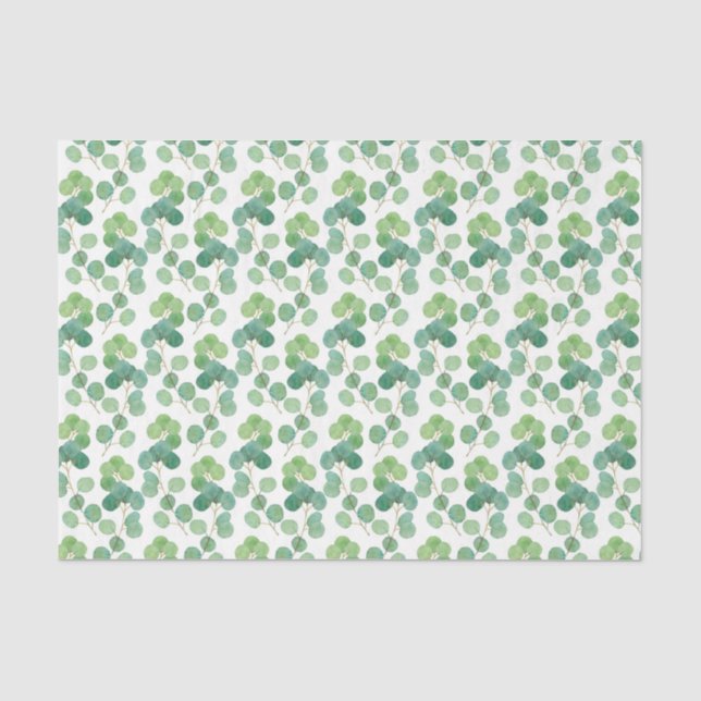 Papel De Seda Padrão Folha Verde 7 (Frente )