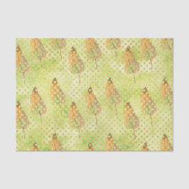Papel De Seda Padrão Folha Verde 9