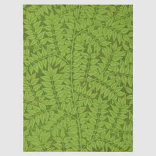 Papel De Seda Padrão Folha Verde do Galho de William Morris Vint