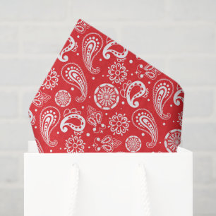 Papel De Seda padrão formado por Paisley, vermelho-giro