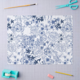 Papel De Seda Padrão Francês Vintage Toile-De-Jouy