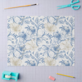 Papel De Seda Padrão Francês Vintage Toile-De-Jouy