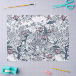 Papel De Seda Padrão Francês Vintage Toile-De-Jouy