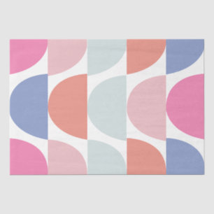 Papel De Seda Padrão Geométrico Abstrato de Semicírculo Colorido