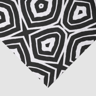 Papel De Seda Padrão Geométrico Abstrato Preto e Branco