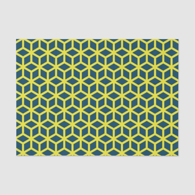 Papel De Seda Padrão Geométrico Amarelo Na moda (Frente )