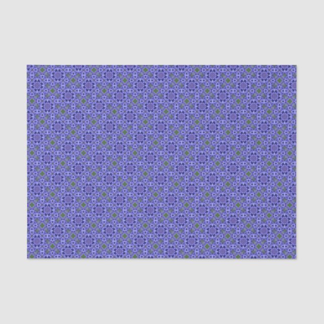 Papel De Seda Padrão Geométrico Azul Elegante Moderno Chic (Frente )