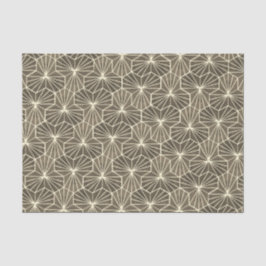 Papel De Seda Padrão Geométrico Bege Marrom Art Déco Retro