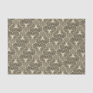Papel De Seda Padrão Geométrico Bege Marrom Art Déco Retro