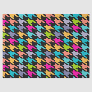 Papel De Seda Padrão geométrico colorido de houndstooth