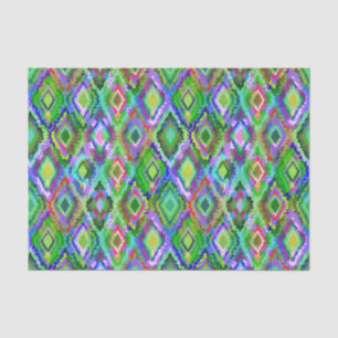 Papel De Seda Padrão Geométrico Colorido Ikat Tribal 2