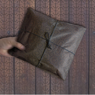 Papel De Seda Padrão Geométrico de Deco   Marinho Azul Dourado