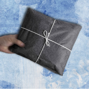 Papel De Seda Padrão Geométrico de Deco Prata Azul Marinho