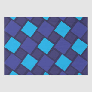 Papel De Seda Padrão Geométrico de Diamante Azul