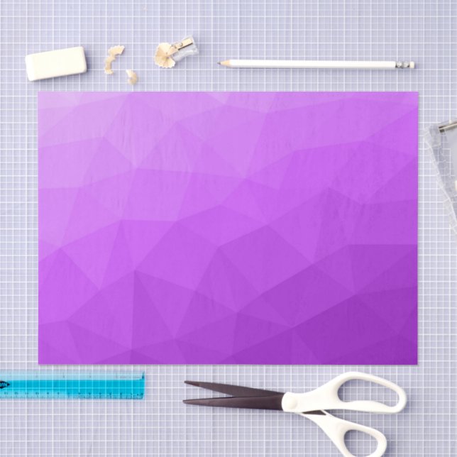 Papel De Seda Padrão geométrico de gradiente de lavanda roxa (Arte )