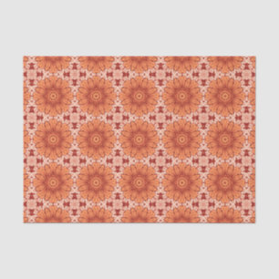 Papel De Seda Padrão geométrico de margarina em laranja mandarim