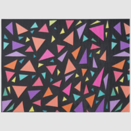 Papel De Seda Padrão geométrico de triângulo multicolorido