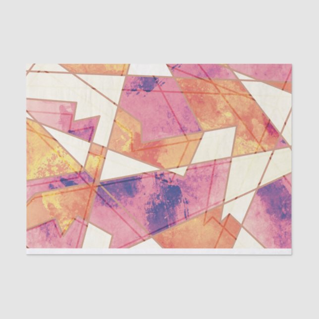 Papel De Seda Padrão Geométrico Desconectado (Frente )