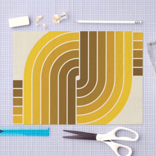 Papel De Seda Padrão Geométrico do Estilo de Imagem Retroativa d (Arte )