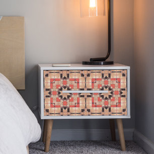 Papel De Seda Padrão Geométrico do Legal Vermelho Cream Brown