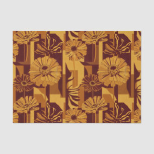 Papel De Seda Padrão Geométrico Floral Outonal Rústico (10)