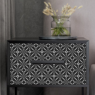 Papel De Seda Padrão geométrico mínimo Na moda preto e branco