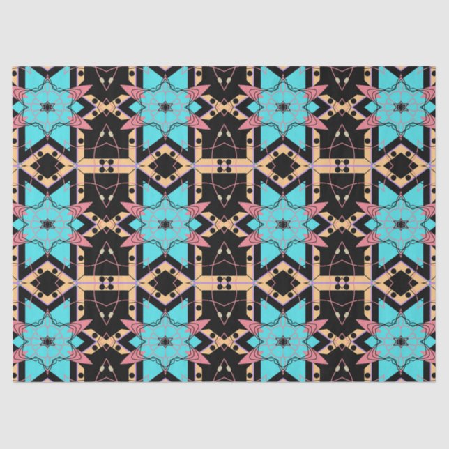 Papel De Seda Padrão Geométrico Místico Elegante do Boho (Frente )