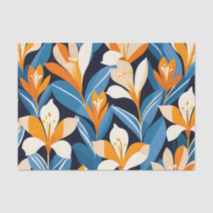 Papel De Seda Padrão Geométrico Moderno da Flor da Freesia