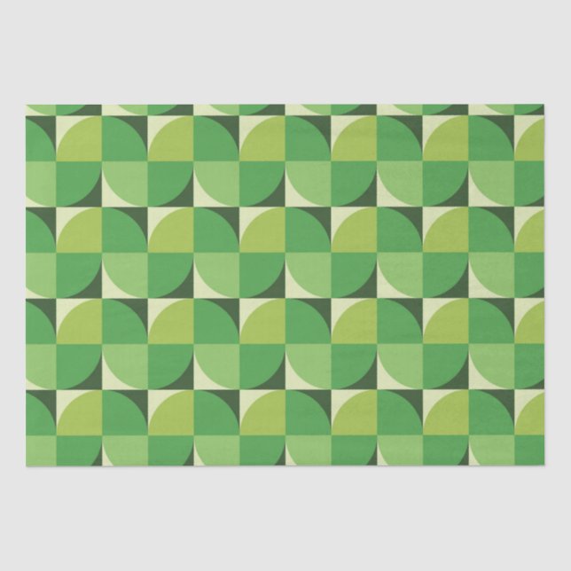 Papel De Seda padrão geométrico moderno de meados do século em v (Frente )
