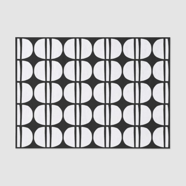 Papel De Seda Padrão Geométrico Moderno do meio século (Frente )