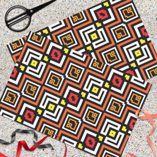 Papel De Seda Padrão Geométrico Moderno do Mosaico Étnico Chi