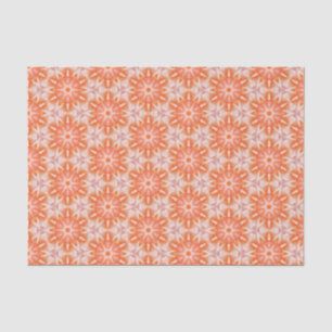Papel De Seda Padrão Geométrico Moderno Elegante Laranja e Rosa