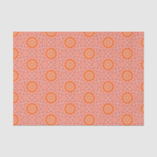 Papel De Seda Padrão Geométrico Moderno Elegante Laranja e Rosa
