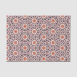 Papel De Seda Padrão Geométrico Moderno Elegante Laranja e Rosa