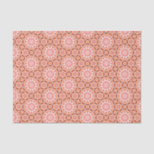 Papel De Seda Padrão Geométrico Moderno Elegante Laranja e Rosa