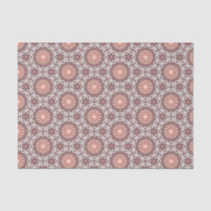 Papel De Seda Padrão Geométrico Moderno Laranja Elegante e Taupe