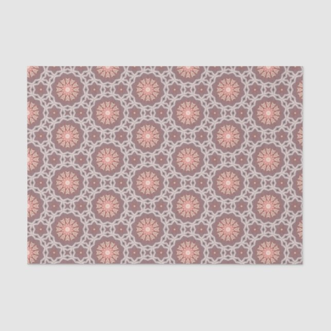 Papel De Seda Padrão Geométrico Moderno Laranja Elegante e Taupe (Frente )