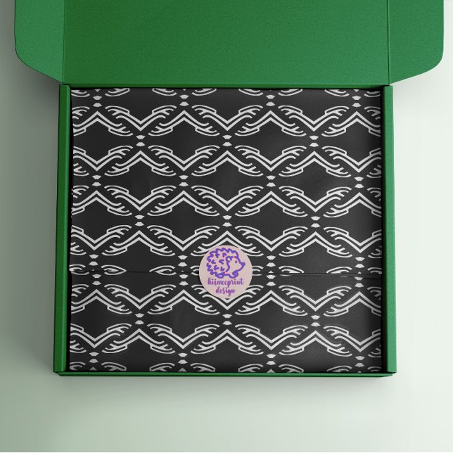 Papel De Seda Padrão Geométrico Moderno, Preto E Branco (Criador carregado)